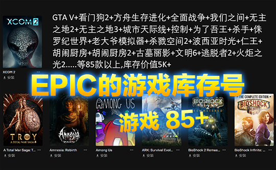 EPIC的游戏库存号